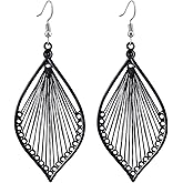 Earrings for Women Colorful Layered Leaf Earrings Bohemian Dangle Drop Tassel Silver Earrings Women Gifts