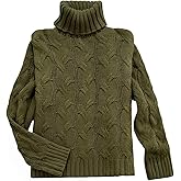 SOLY HUX Women's Cable Knit Turtleneck Sweater Long Sleeve Pullover Fall Winter Casual Jumper Tops