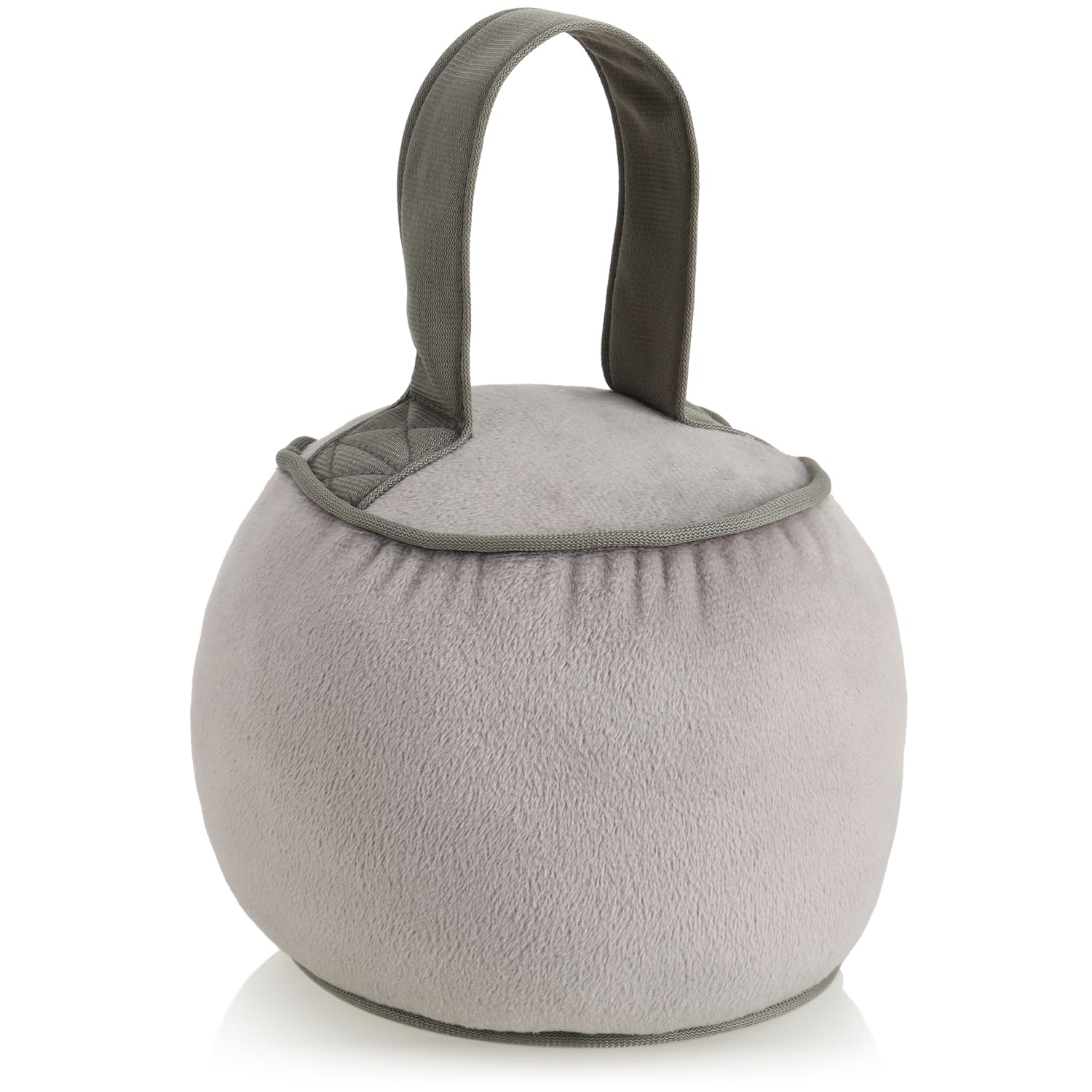 COM-FOUR® Door Stop with Handle - Extra Heavy - 1.8 kg Door Holder with Reinforced Seams - Functional Home Accessory - Brake Block for Windows and Doors (Round - Taupe) — image 1