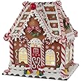 Kurt S. Adler Battery-Operated LED Light and Timer Gingerbread House, 13-Inch, Brown