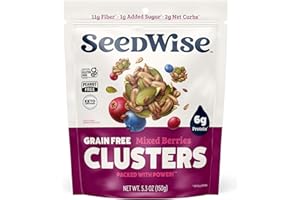 OZERY BAKERY INC. Ozery Bakery Super Seed Crunch Clusters, Mixed Berries, Plant Based, Vegan, Keto Snack, 5.3 Ounce (Pack of 3)