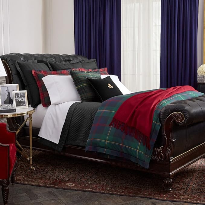 Ralph Lauren Kensington Queen/Full Duvet Cover, Green Red