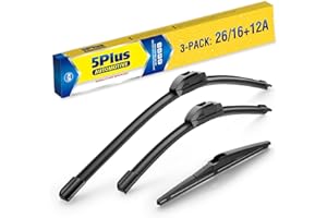 5 PLUS Replacement For TOYOTA RAV4 2022 2021 2020 2019(Set of 3), 26 Inch + 16 Inch Windshield Wiper Blades with 12 Inch Rear