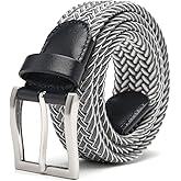Fabio Valenti Men's Stretch Belt,Woven Braided Web Belt 1 3/8 for Golf Casual Pants Shirts Jeans