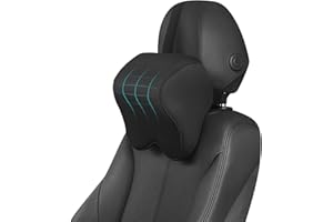 DREAMER CAR anzhixiu Car Neck Pillow for Driving- Memory Foam Car Pillow for Driving Seat for Cervical Support and Neck Pain Relief - T-Shaped Straps for Height Adjustment,Black