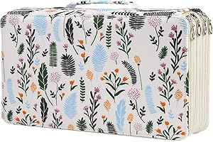 Lbxgap Portable Colored 300 Slots Pencil case Organizer with Printing Pattern for Prismacolor Watercolor Pencils, Crayola Col