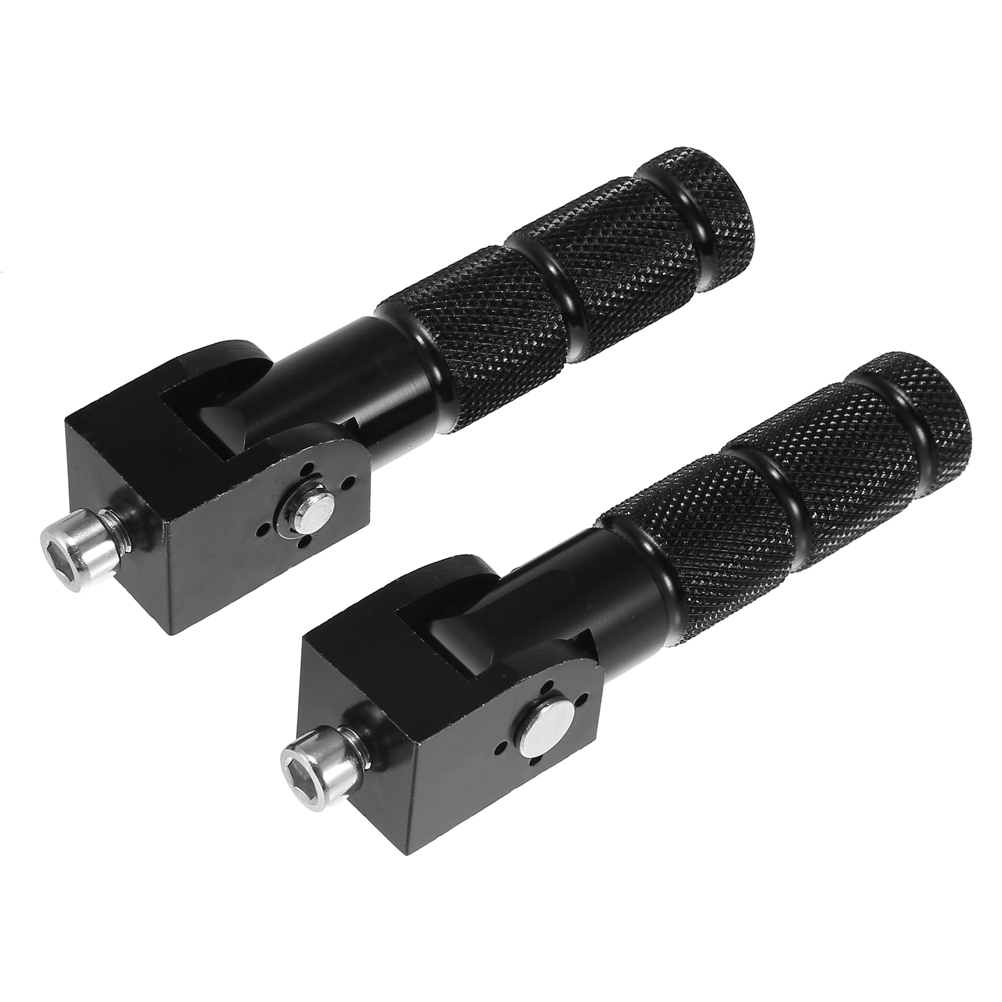 F FIERCE CYCLE 1 Pair 8mm Aluminum Alloy Motorcycle Folding Rear Footrest Black