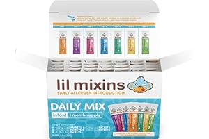 Lil Mixins Early Allergen Introduction Mix-ins, Daily Mix | Peanut, Egg, Cashew, Walnut, Almond, Soy, Sesame Mix-Ins for Ages 4-12 Mo. Old, 1 Month Supply