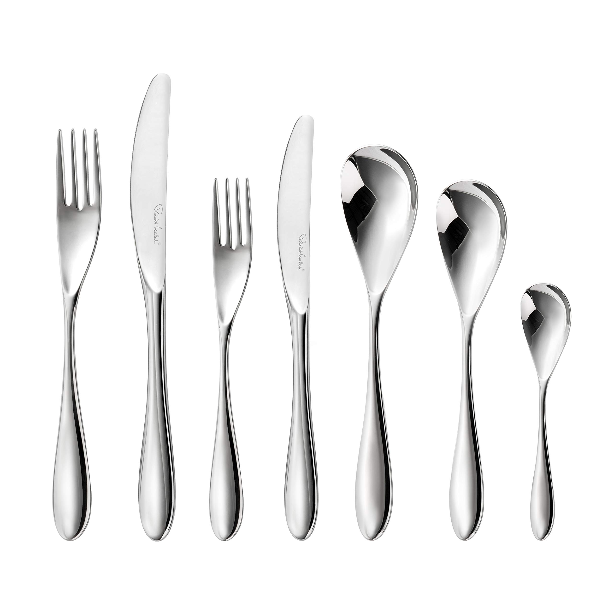 Robert Welch Bourton Bright, 7 Piece Cutlery Place Setting. Made from Stainless Steel. Dishwasher Safe.