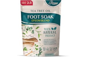 Foot Soak Epsom Salt with Tea Tree Oil 2 LB - Epsom Salt with Essential Oils for Healthy Toenails, Soothing Relief, Odor Cont