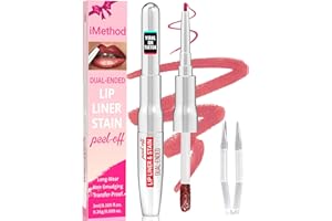 iMethod Lip Liner Stain - Lip Stain, 2-In-1 Dual-Ended Peel Off Lip Stain with Tweezer, Natural Long Lasting Peel Off Lip Liner, Easy to Use for All Skin Types, Stay All Day, Nude Pink
