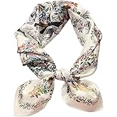 JERLA 100% Pure Mulberry Silk Square Scarf for Hair-27''x27'' Women Men Natural Silk Neckerchief Headscarf
