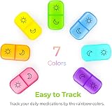AUVON Pill Organiser XL 7 Day 2 Times a Day One-Side Large Opening Black view 5