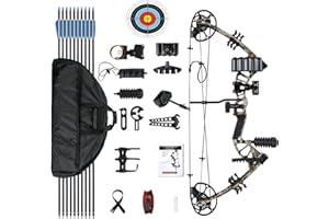 WUXLISTY Compound Bow for Youth, Teenagers and Beginners 15-45LBS Draw Weight, Limbs Made in US, Ready to Shoot, Bow and Arrow Set with All The Archery Accessories