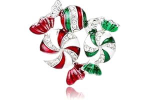 PINK TOWN Christmas Brooch Rhinestone Christmas Bells Brooch Cute Candy Brooch Stylish Rhinestone Crystal Brooch Pin Elegant Clothing Hat Bag Accessories Christmas Jewelry for Women