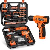 Thatool 139-Piece Home Tool Kit with 8V Cordless Drill and Storage Case | Compact household set for furniture assembly, basic drilling, maintenance and everyday repairs; organized portable case, OR