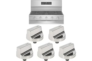 WUVYFWN W11517334 Gas Range Stove Knobs Replacement for Whirl-Pool Stove Parts WEG745H0FS0 WEG745H0FS1 WEG515S0FS0 for Whirl-Pool Gas Range Parts Burner Control Knobs Stove Top Knobs 5 Pcs