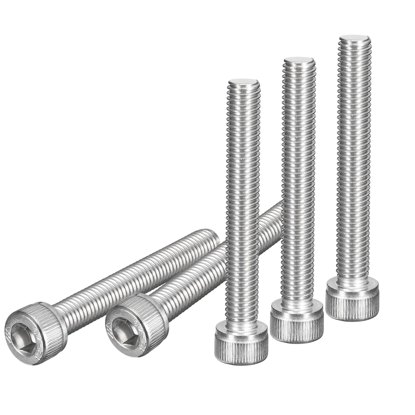 DTGN M8x60mm Socket Head Cap Screws Bolts, 10Pcs 304 Stainless Steel 18-8, Metric Machine Hex Socket Screw, Hex Drive, Bright Finish, UNC Coarse Thread Fully Threaded — image 1