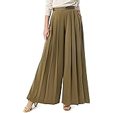 DEE OCLEPPO Women's Alex Pleated Wide Leg High Rise Side Zip Pant Standard