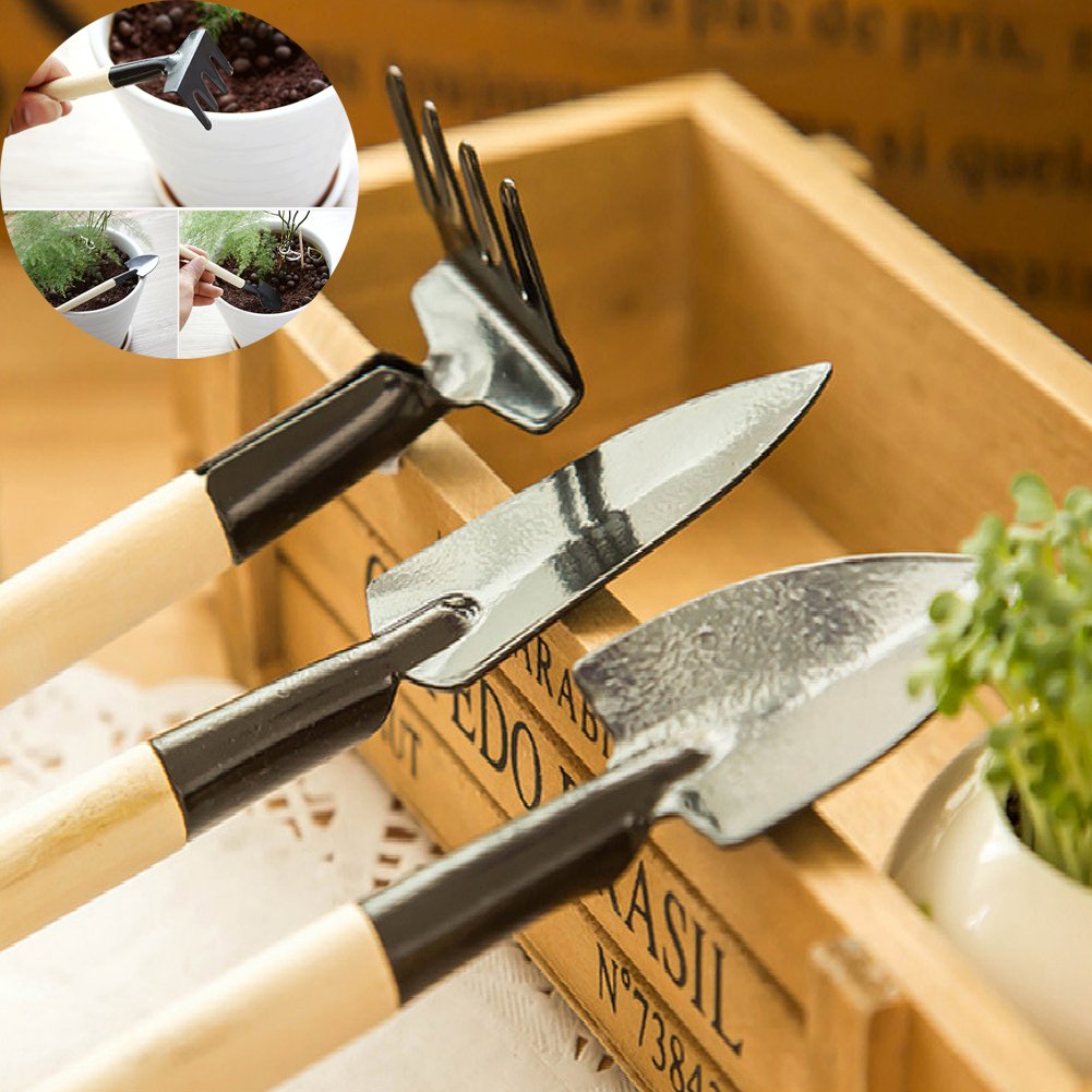 VGoodall 14 Pieces Mini Garden Tools Set，Succulent Transplanting Hand Tool Set include Shovel Rake Spade for Indoor Plant Care