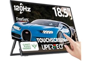 UPERFECT Portable Monitor 18.5-inch 120HZ Touchscreen 100% sRGB w/VESA & Stand 180° Adjustable Ultra-Slim & Lightweight Frame