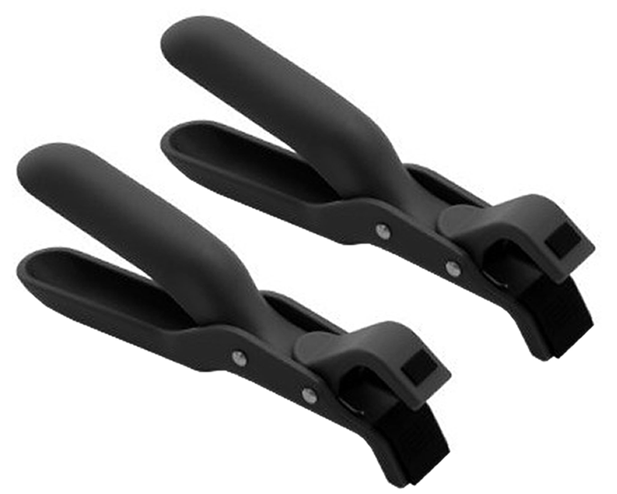 Kuhn Rikon Pan Cool Oven Grippers Hot Plate Holder Retriever Clamp Dish Microwave Tongs Bowl Clip Tool Pot Baking Tray Professional Catering Anti Burn Gripper Black Kitchen Cooking TWO PACK, Pack of 2