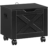 MAHANCRIS Rolling Filing Cabinet, Small File Cabinet Under Desk with Single Drawer, Hanging File Organizer for A4/Letter-Size Documents, Organizer Box, for Home Office, Black FCBK4001