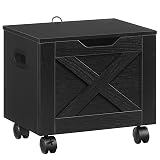 MAHANCRIS Rolling Filing Cabinet, Small File Cabinet Under Desk with Single Drawer, Hanging File Organizer for A4/Letter-Size Documents, Organizer Box, for Home Office, Black FCBK4001