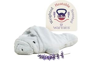 warmies Microwavable & Weighted Stuffed Animals, Manatee - Heated Stuffed Animal Plushie for Warmth & Comfort - Cute Soft Plush Toys for Adults & Children (Boys, Girls, Babies & Toddlers)