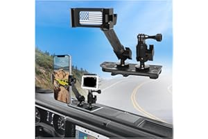 WXRYLYN 2024 Wrangler JL Dash Phone Mount Phone Holder for 2024+ J eep Wrangler JL Metal Dash Platform Go P ro Phone Mount 2024 Wrangler Cell Phone Holder-Driver Side