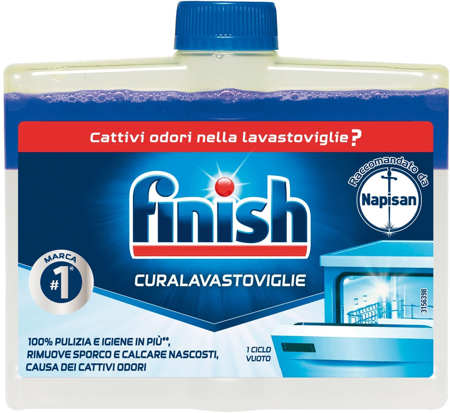 Finish Dishwasher Cleaner 250ml Regular Single Pack Deep Clean Limescale Remover & Degreaser