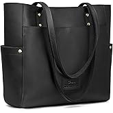 S-ZONE Genuine Leather Tote Bag Large Shoulder Purse Work Vintage Handbag for Women