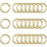 ELANE 24 Pcs Spring O Rings,Trigger Round Snap Buckle,Spring Keyring Buckle,Keychain Ring for Buckle,Bags,Purses (Gold, 1 inch)