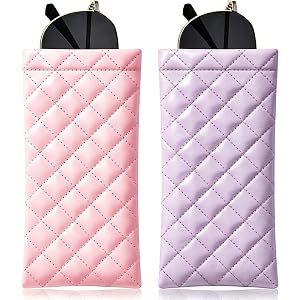 2 Pack Soft Glasses Bags, Portable Sunglasses Case