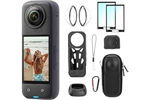 X5 Accessories Kit, 9-in-1 Accessories for Insta 360 X5, Include X5 Lens Guard, Carrying Case, 2 Pack Film Screen Protector, 