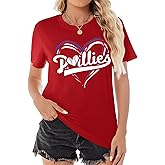 Baseball Shirt for Women Game Day Baseball Fan Shirt Mom Tee Casual Short Sleeve Tops