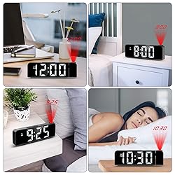 JXTZ Projection Alarm Clock, Alarm Clocks with