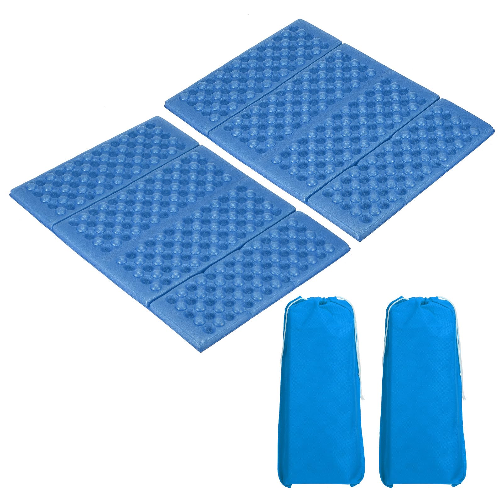 PATIKIL 15"x10.6"x0.4" Foldable Hiking Seat Pad, 2 Pack XPE Cushion Sitting Pads Foam Mat Waterproof for Outdoor Camping Picnic Stadium, Blue