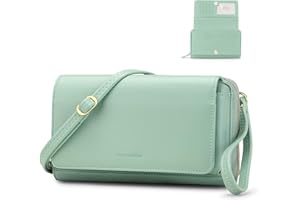 RONSIN Women Crossbody Wallet Purse, RFID Card Holder Wristlet Clutch 2 Straps