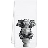 OSLYSOF Funny Elephant Hand Towels for Bathroom Washroom, Elephant Bathroom Decor, Elephants Lover Gifts, Funny Animal Elephants Bathrooms Hand Towels, 16x24 Inch