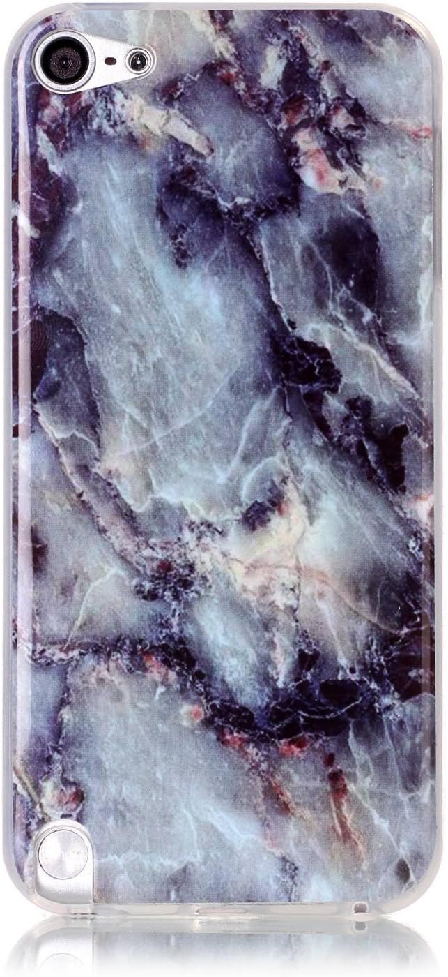 Pod 5 case,iPod Touch 6 Case,New Arrival Gray White Marble Texture Design Clear Bumper TPU Soft Case Rubber Silicone Skin Cover for Apple iPod Touch 5th/6th Generation