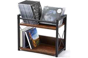 CROBLISSFUL 2-tier CD Storage Holder CD Storage Shelf for Display Countertop Wooden DVD Rack with Display Top Shelf Organizer for Home Office Living Room Kitchen, Music Enthusiasts, Holds up to 42 Standard Cases