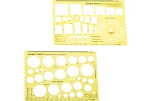 Garden Tutor Multiscale Garden & Landscape Design Templates – 2 Precision-Cut Translucent Yellow Architectural & Drafting Too