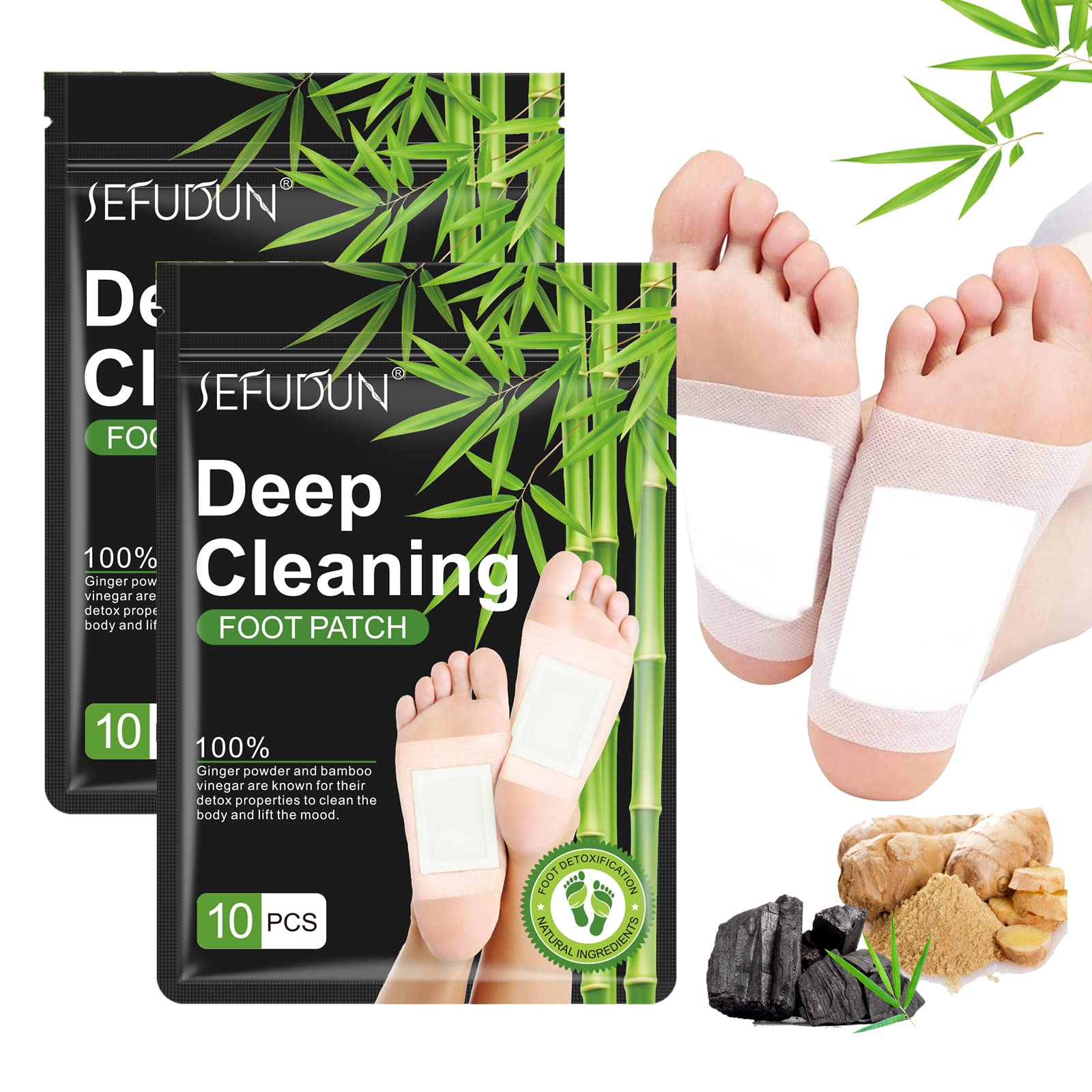 Detox Foot Patches, 20 PCS Detox Foot Pads for Foot Care & Stress Relief & Deep Sleep, 100% Natural Deep Cleaning Foot Patches with Bamboo Vinegar to Help Cleanse Body and Enhance Blood Circulatio