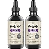 Think Above P5P Liquid Drops – Activated Vitamin B6 (Pyridoxal-5-Phosphate) – Fast Absorption Formula – 2 oz (60 mL) Pack of 2