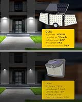 Lepro Solar Security Lights 1200LM 3 Head Motion Sensor IP65 Outdoor Floodlight view 8