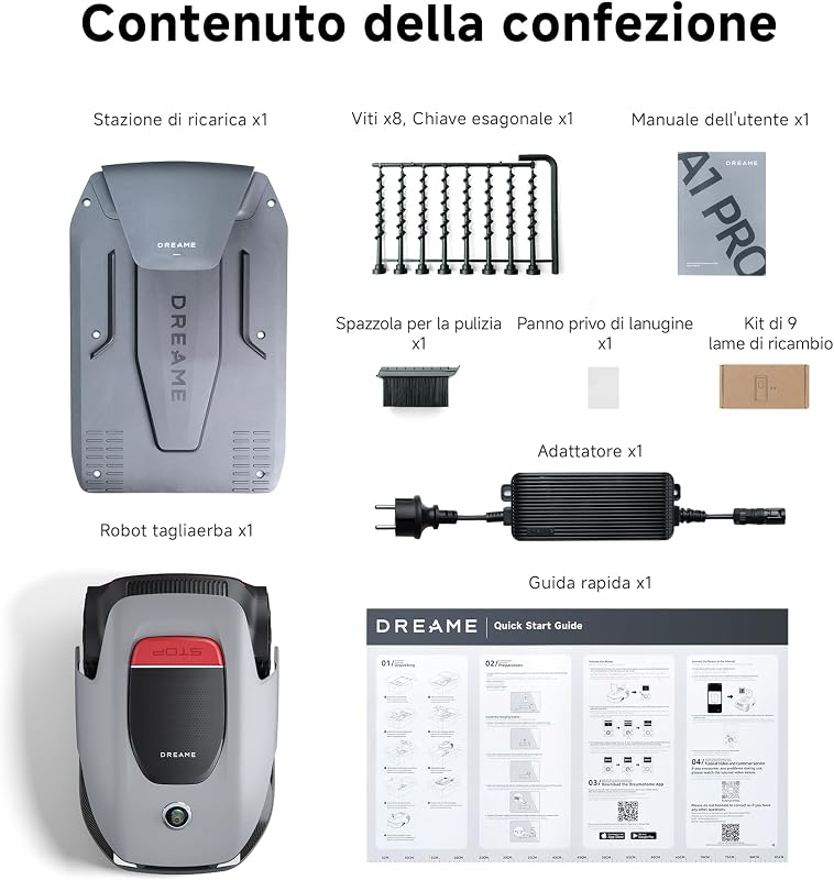 A1 Pro Robot Tagliaerba, Setup Confini senza Cavi Veloce