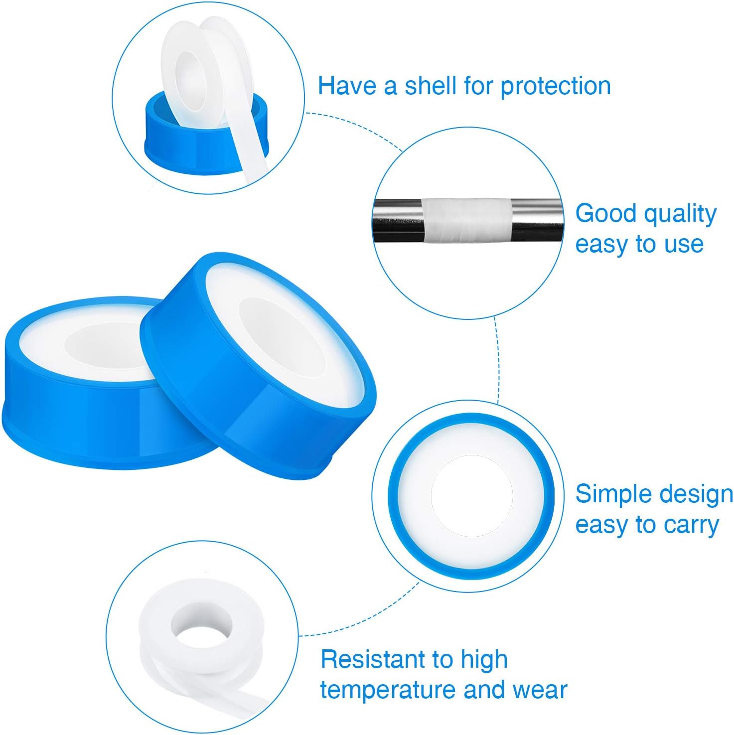 6 Rolls 12 mm x 10 m Thread Tape PTFE Thread Seal Tape PTFE Sealant