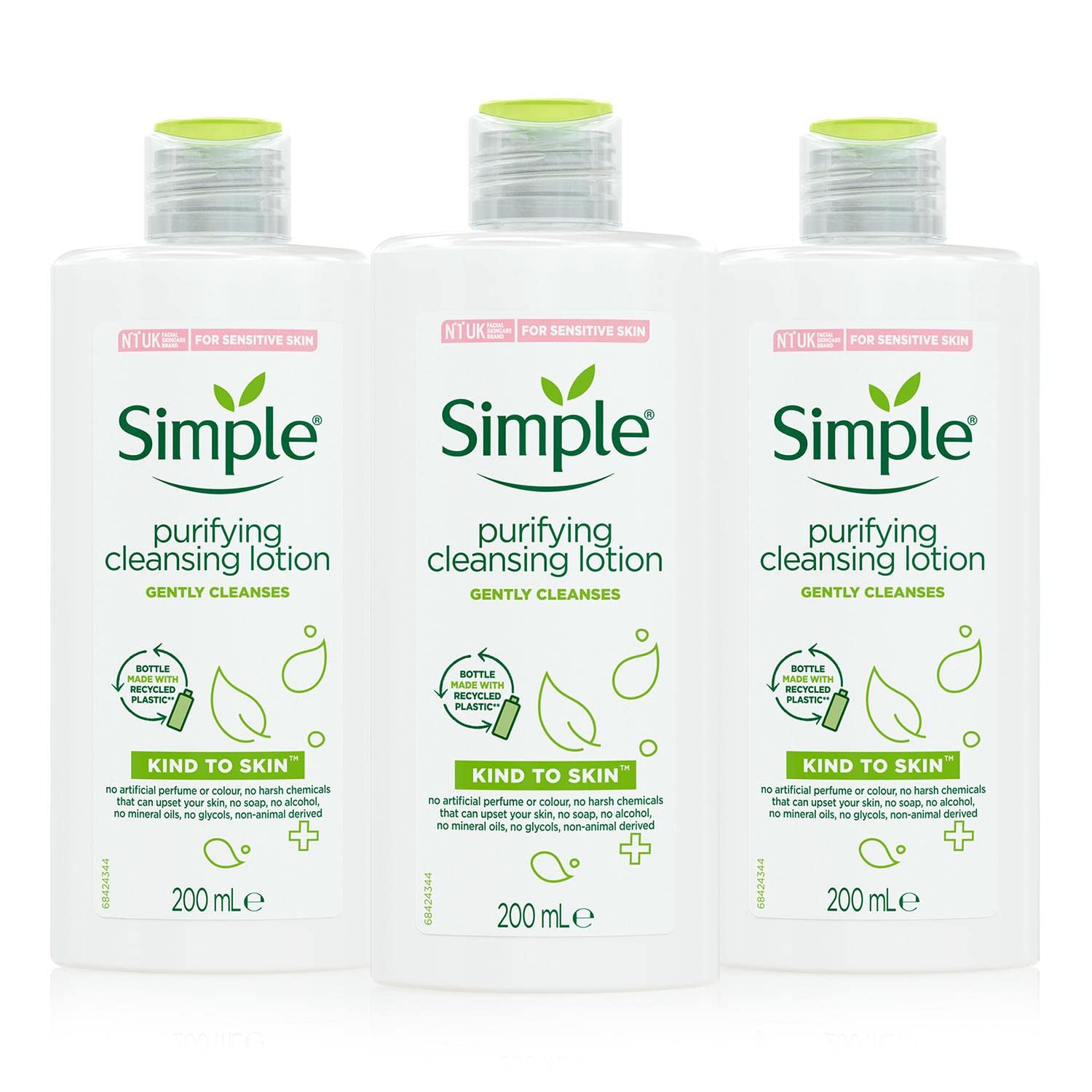 Multibuy 3x Simple® Kind to Skin Purifying Cleansing Lotion - 200ml