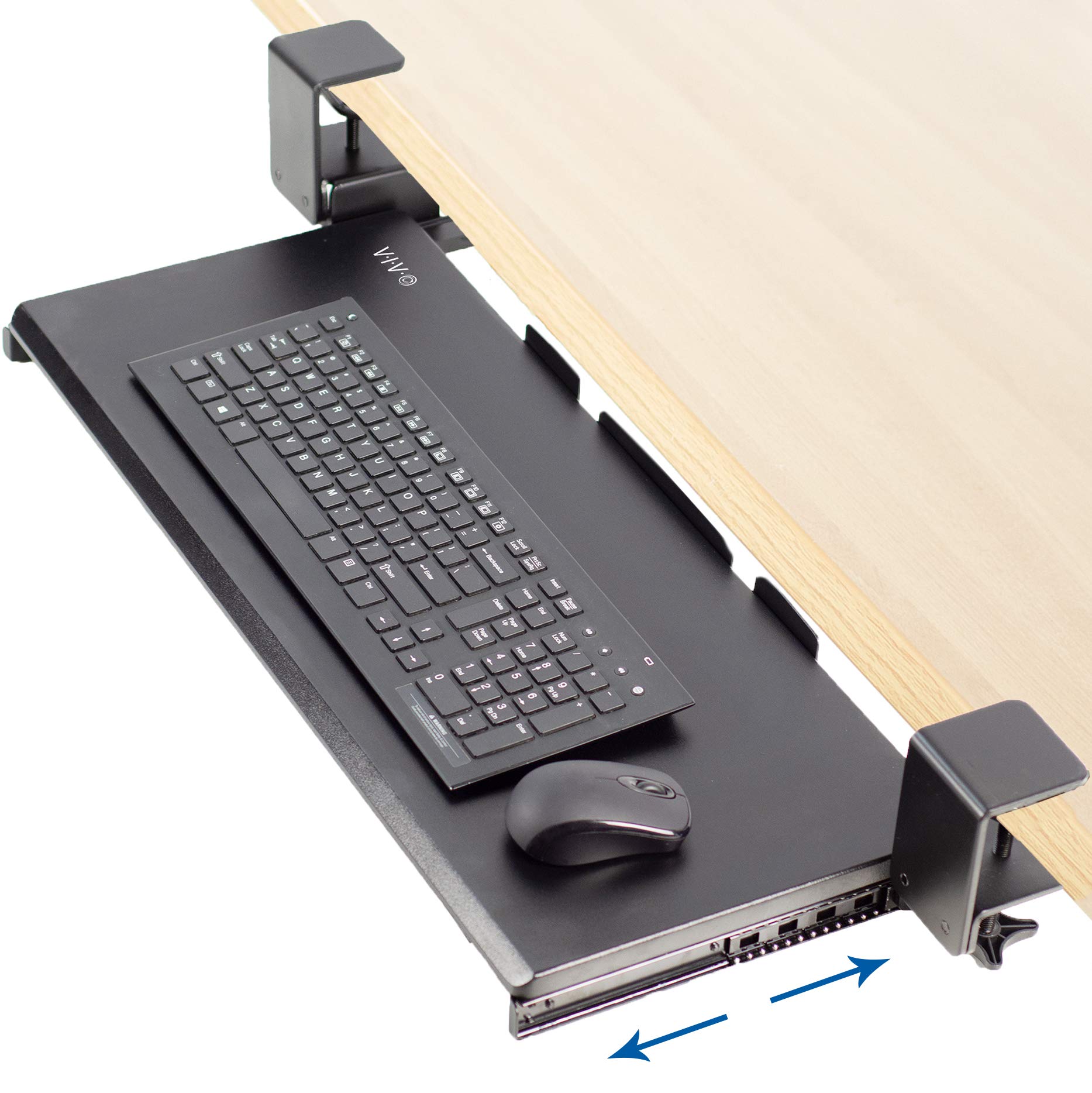 VIVO Black Small Clampon Computer Keyboard and Mouse Under Desk Mount